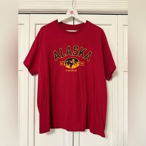 Gildan Alaska Carnival Cruise Unisex T-Shirt XL Heavy Cotton Burgundy Red